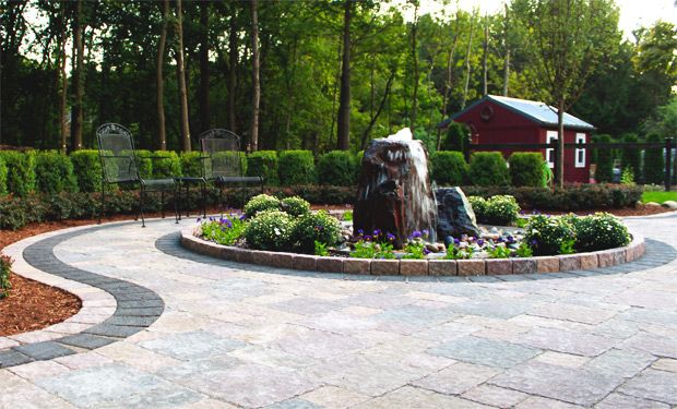 Courtyard Stone & Landscape Accent Features Rock Fountain